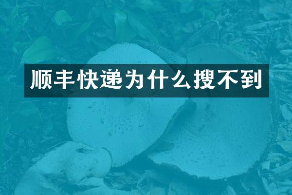 顺丰快递为什么搜不到