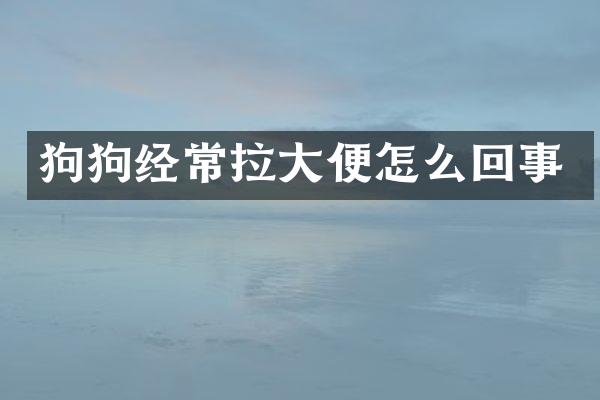 狗狗经常拉大便怎么回事