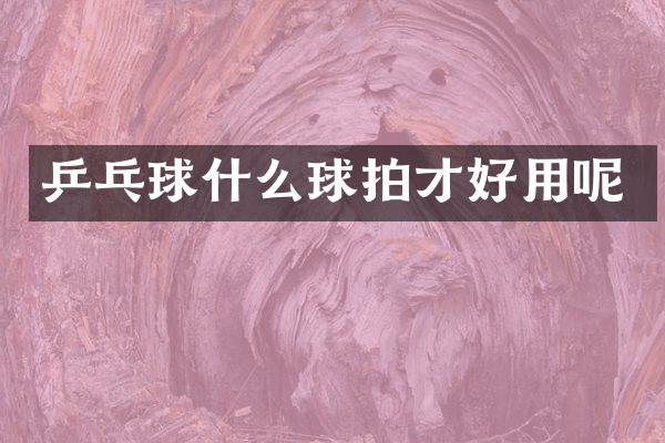 乒乓球什么球拍才好用呢