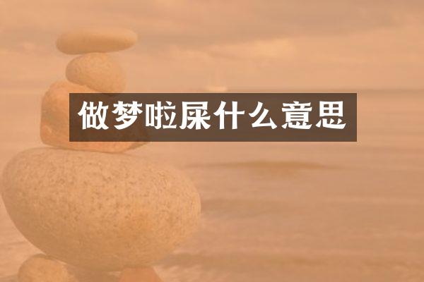 做梦啦屎什么意思