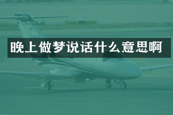 晚上做梦说话什么意思啊