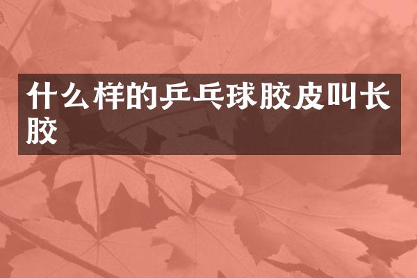 什么样的乒乓球胶皮叫长胶