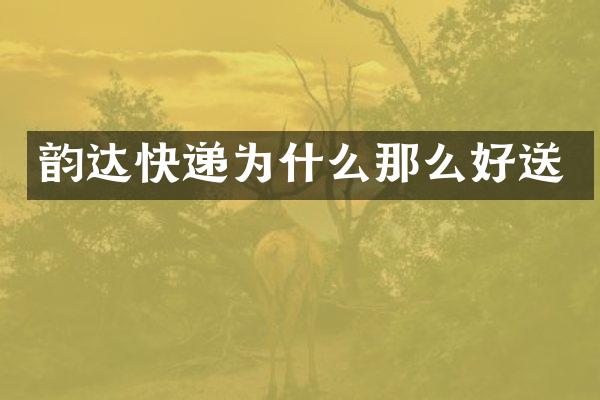 韵达快递为什么那么好送