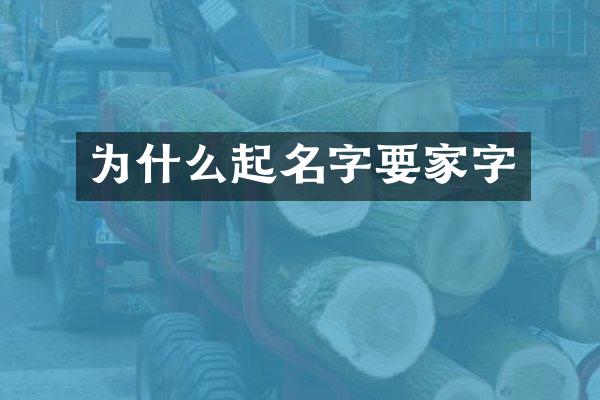 为什么起名字要家字