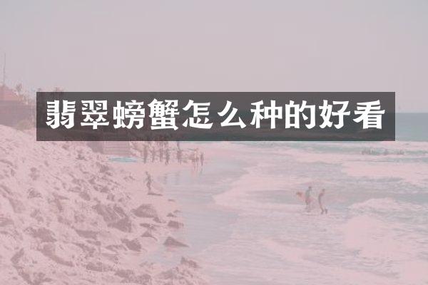 翡翠螃蟹怎么种的好看