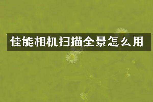 佳能相机扫描全景怎么用