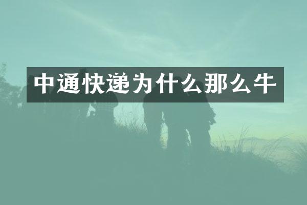 中通快递为什么那么牛