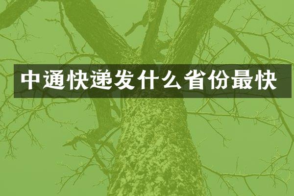 中通快递发什么省份最快