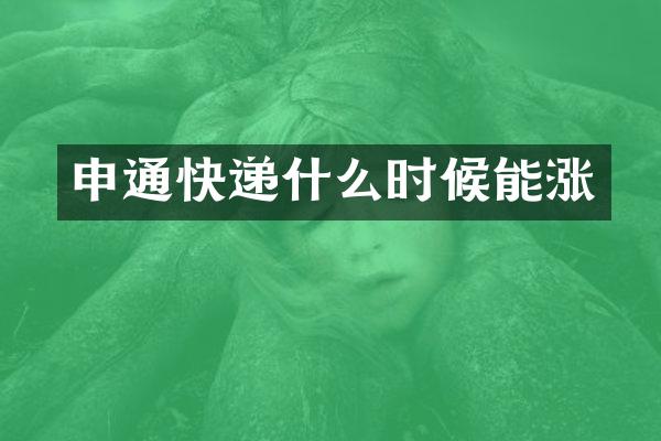 申通快递什么时候能涨