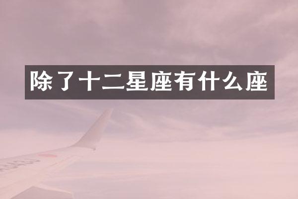 除了十二星座有什么座