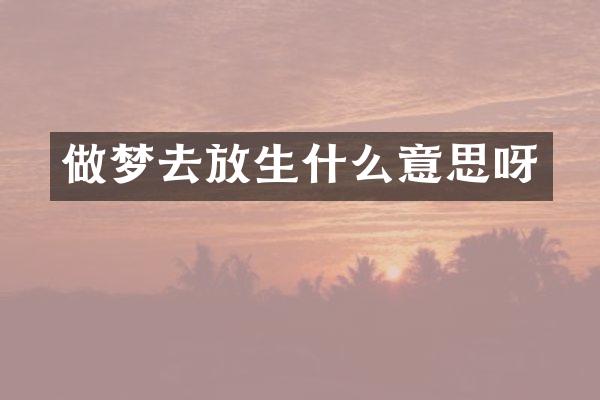 做梦去放生什么意思呀