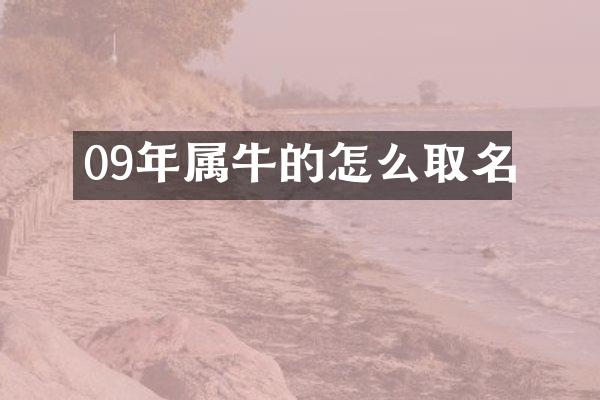 09年属牛的怎么取名