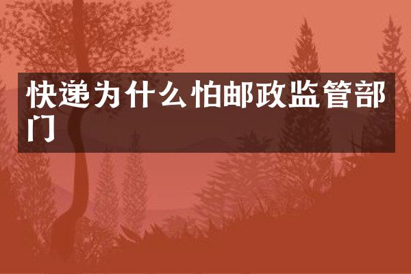 快递为什么怕邮政监管部门