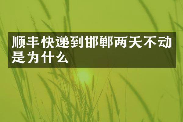 顺丰快递到邯郸两天不动是为什么