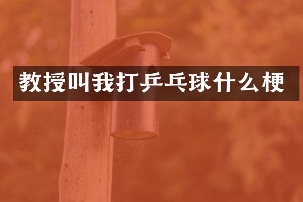 教授叫我打乒乓球什么梗