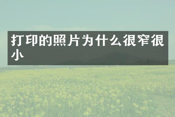 打印的照片为什么很窄很小