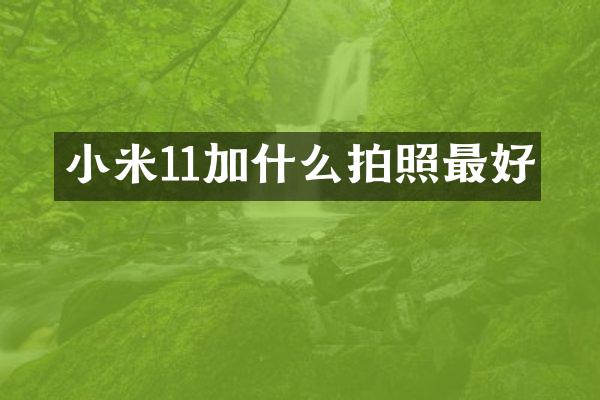 小米11加什么拍照最好