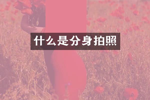 什么是分身拍照