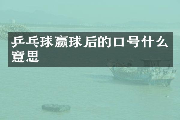 乒乓球赢球后的口号什么意思