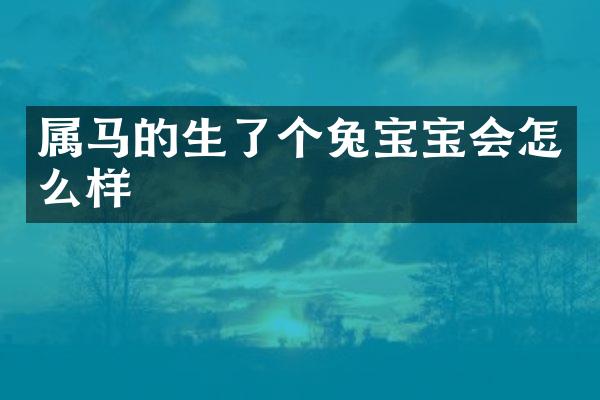 属马的生了个兔宝宝会怎么样