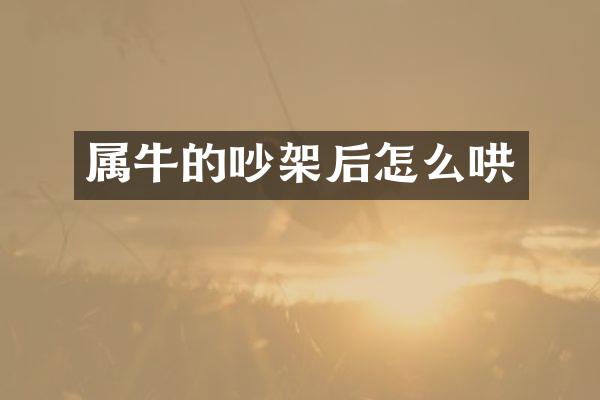 属牛的吵架后怎么哄