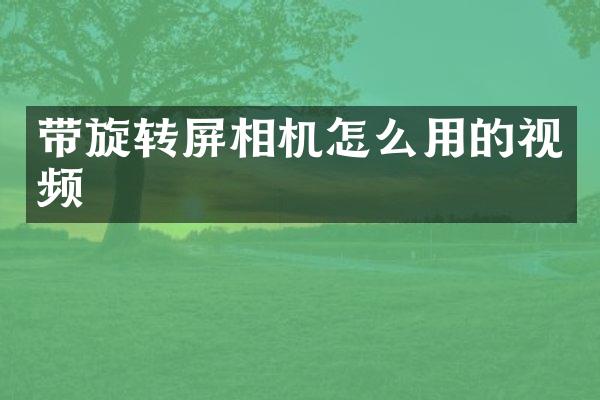 带旋转屏相机怎么用的视频