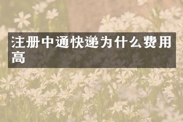 注册中通快递为什么费用高