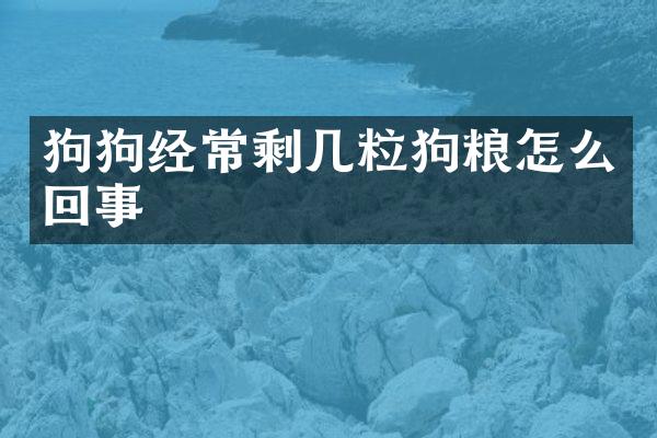 狗狗经常剩几粒怎么回事