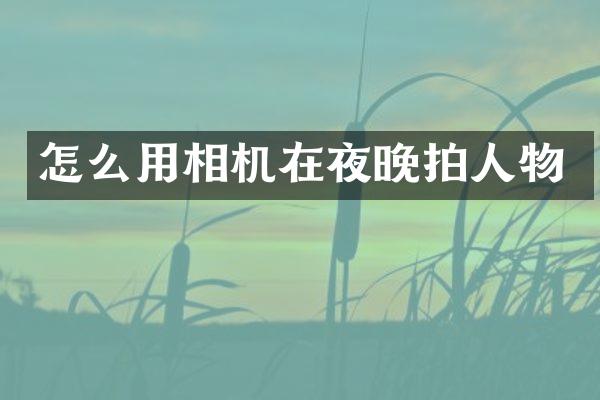 怎么用相机在夜晚拍人物