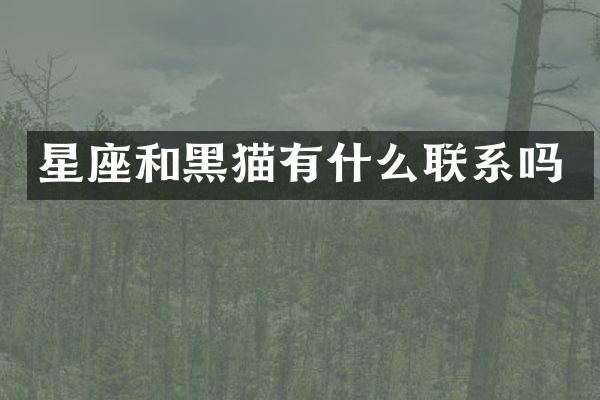 星座和黑猫有什么联系吗