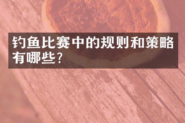 钓鱼比赛中的规则和策略有哪些？