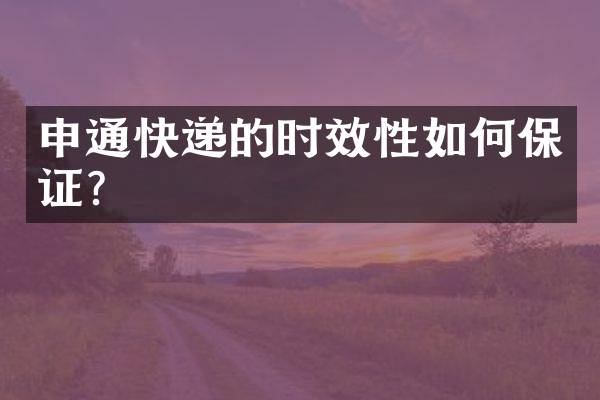 申通快递的时效性如何保证？