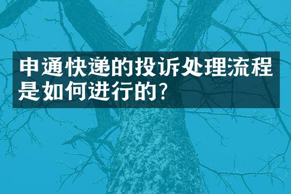 申通快递的投诉处理流程是如何进行的？