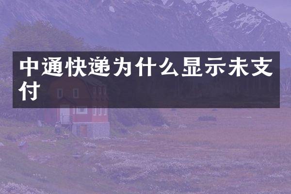 中通快递为什么显示未支付