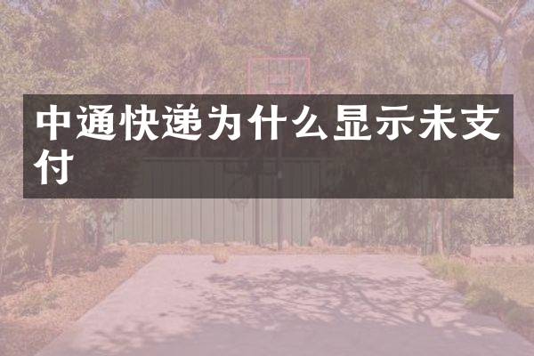 中通快递为什么显示未支付