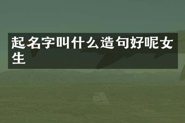 起名字叫什么造句好呢女生