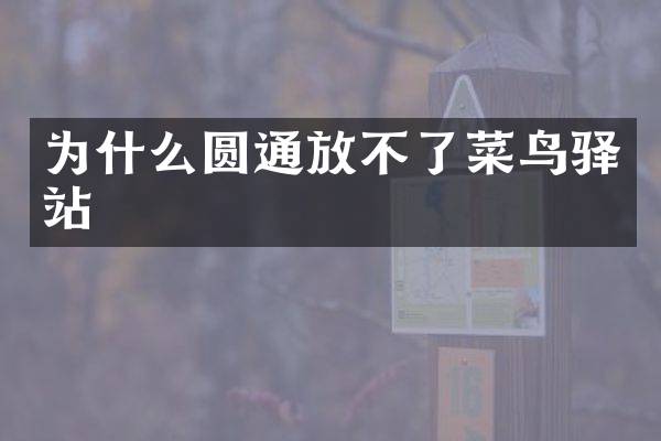 为什么圆通放不了菜鸟驿站
