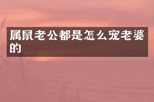 属鼠老公都是怎么宠老婆的