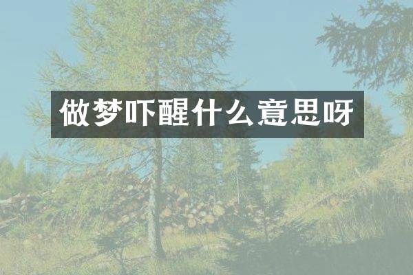 做梦吓醒什么意思呀