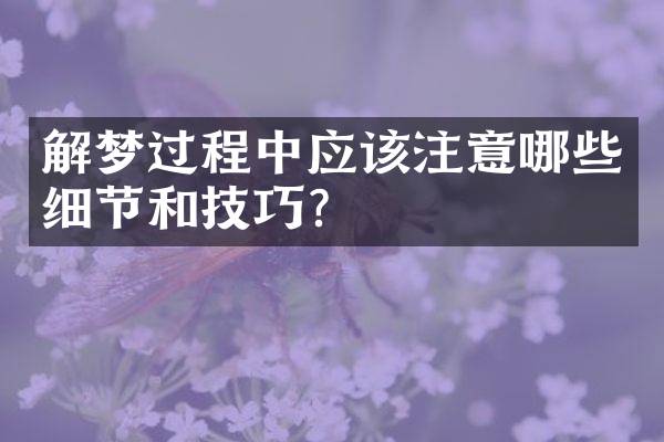 解梦过程中应该注意哪些细节和技巧？