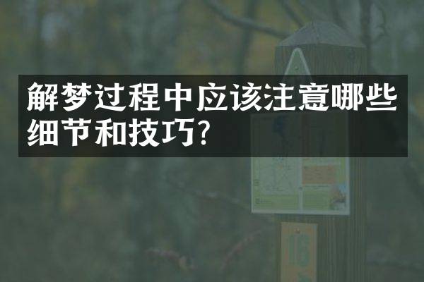 解梦过程中应该注意哪些细节和技巧？