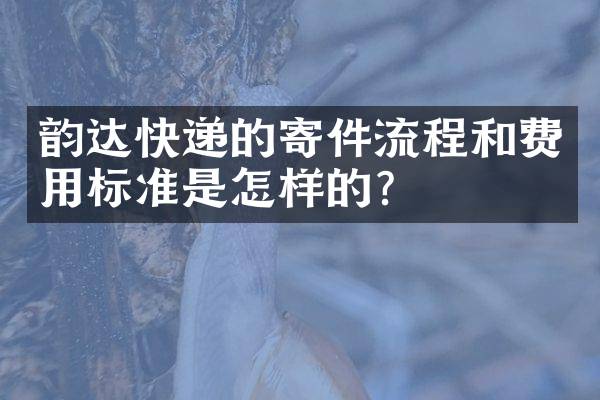 韵达快递的寄件流程和费用标准是怎样的？