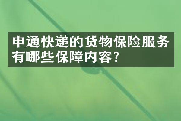 申通快递的货物保险服务有哪些保障内容？