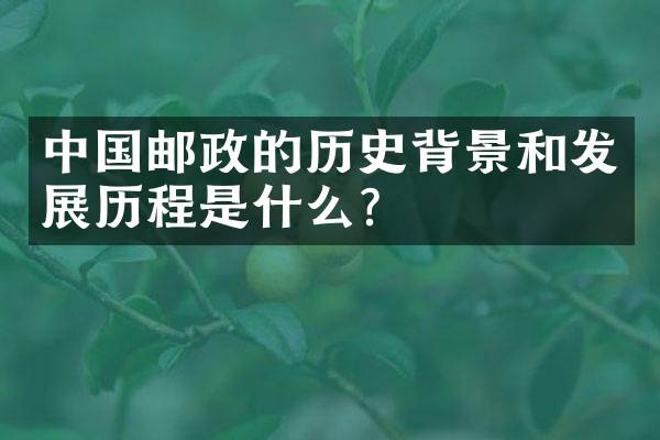中国邮政的历史背景和发展历程是什么？
