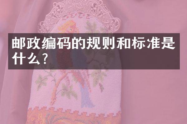 邮政编码的规则和标准是什么？