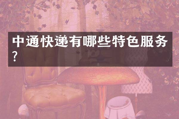 中通快递有哪些特色服务？
