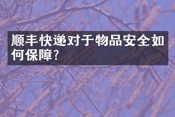 顺丰快递对于物品安全如何保障？