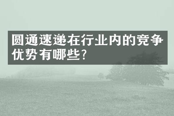 圆通速递在行业内的竞争优势有哪些？
