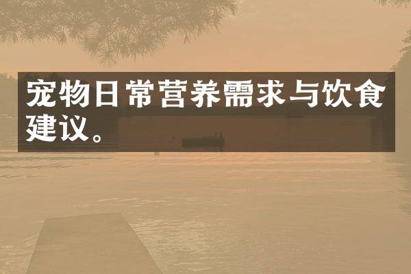 宠物日常营养需求与饮食建议。