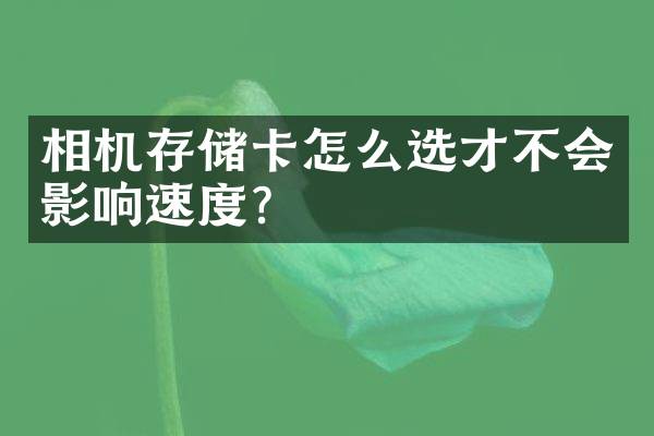 相机存储卡怎么选才不会影响速度？